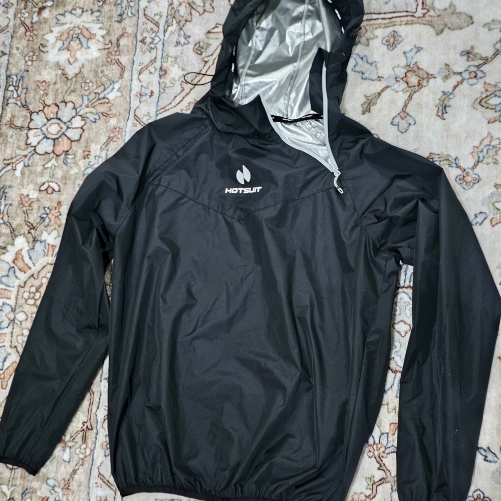 HOTSUIT Womens Black Sauna Hooded Jacket - Medium Athletic Health Fitness